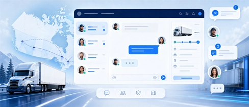 Logistware live freight chat connecting carriers, shippers, freight brokers and dispatchers around active shipments