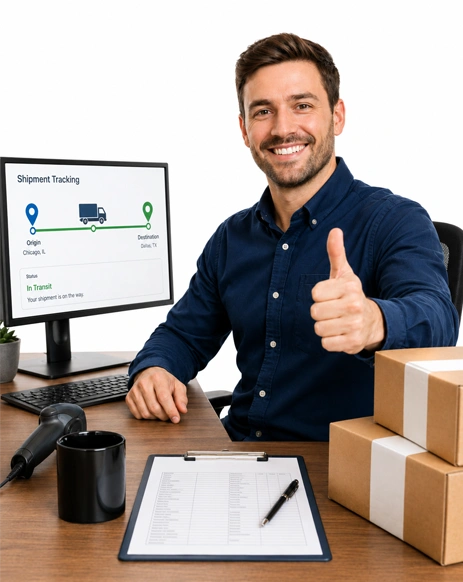 Shipper using a load board to track a freight shipment