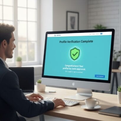 Logistware profile verification screen representing completed manual account review